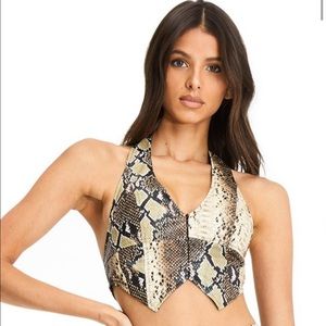 I AM GIA SNAKESKIN PENELOPE TOP (NWT)